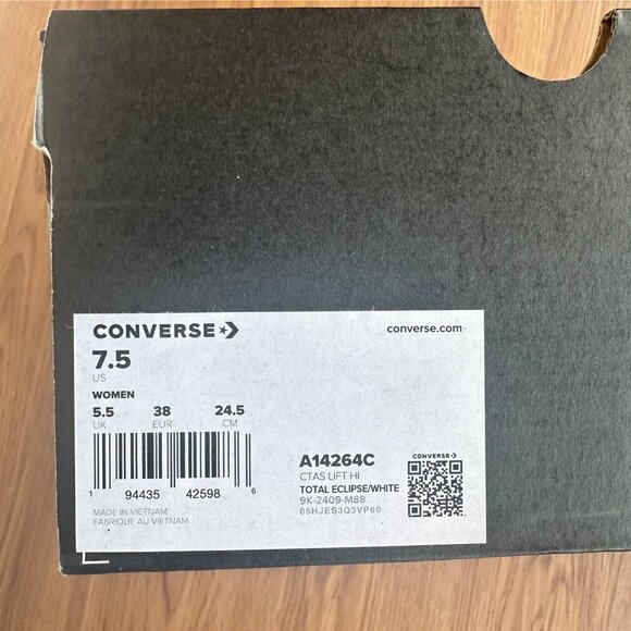 ⭐Converse Ctas Lift Platform Hi Sz 7.5 Women Shoes Flowers Sneaker Black A14264C - Picture 7 of 15